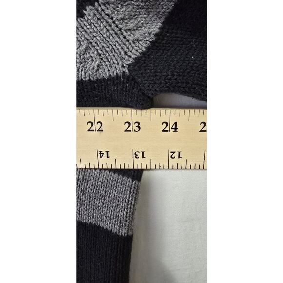 Ralph Lauren Chaps Sweater Men's Black Gary Stripe‎ Knit  1/4 zip XL pullover - Picture 8 of 8